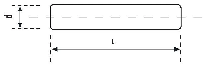 SUS핀 도면 — d 지름, L 길이